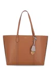 Tory Burch Grainy Tote In Light Umber