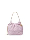 Tory Burch Mini Fleming Soft Hobo Bag In Pale Purple