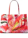 Tory Burch Red Ella Printed Large Tote In Multi