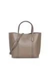Tory Burch Brown Leather Small Perry Totes In Sand