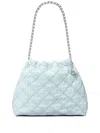 Tory Burch Fleming Soft Denim Shoulder Bag In Seltzer
