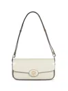 Tory Burch Robinson Spazzolato Cross Body Bag In White