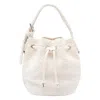Tory Burch T Monogram Terry Mini Canvas Bucket Bag In White