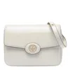 Tory Burch Robinson Convertible Patent Shoulder Bag In White