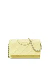 Tory Burch Leather Crossbody Bag In Pastel Yellow In Yellow