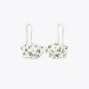 Tory Burch Printed Underwire Bikini Top In White