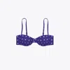 Tory Burch Balconette Bikini Top In Blue
