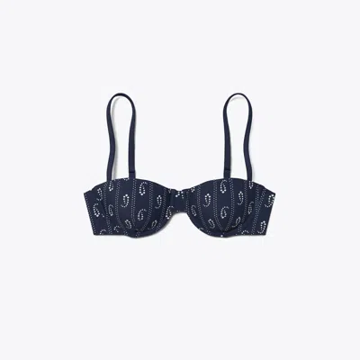 Tory Burch Balconette Bikini Top In Blue