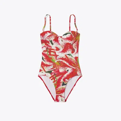 Tory Burch Balconette Swimsuit In Multi