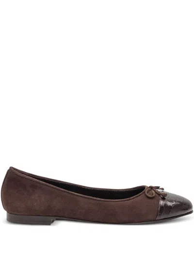 Tory Burch Ballerina Flats With Contrasting Toe In Black