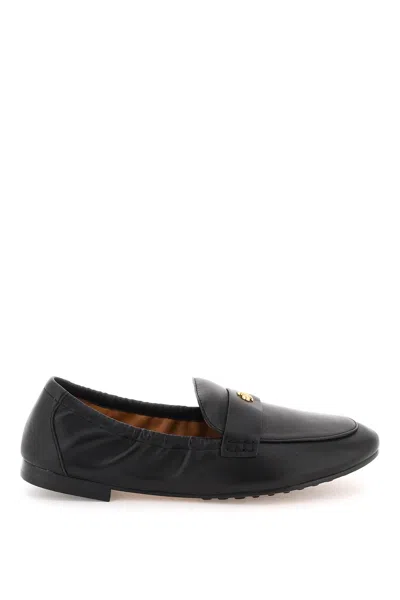 Tory Burch Embellished Leather Loafers In Black