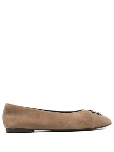 Tory Burch Ballerina Punta Affilata "charlie" In Gray