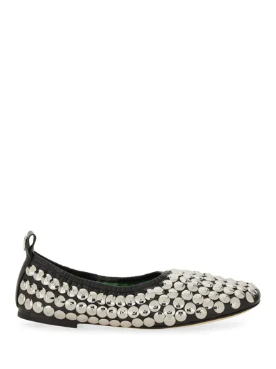 Tory Burch Ballerina "silver" In Black