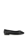 Tory Burch Cap-toe Bow Embellished Ballet Flats In Black