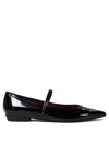 Tory Burch Black Ballet Shoes With Pointed Toe And Double T Motif In Patent Leather Woman In Black