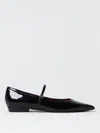 Tory Burch Black Ballet Shoes With Pointed Toe And Double T Motif In Patent Leather Woman In Schwarz