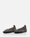 Tory Burch Black Ballet Flats With All-over Crystals Application In Tech Fabric Woman In Black