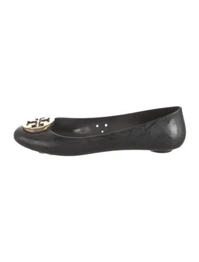 Pre-owned Tory Burch Ballet Flats In Black