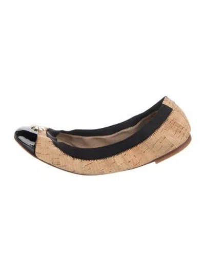 Pre-owned Tory Burch Ballet Flats In Black/neutrals