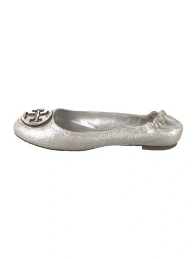 Pre-owned Tory Burch Ballet Flats In Gray