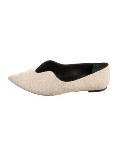 Pre-owned Tory Burch Ballet Flats In Neutral