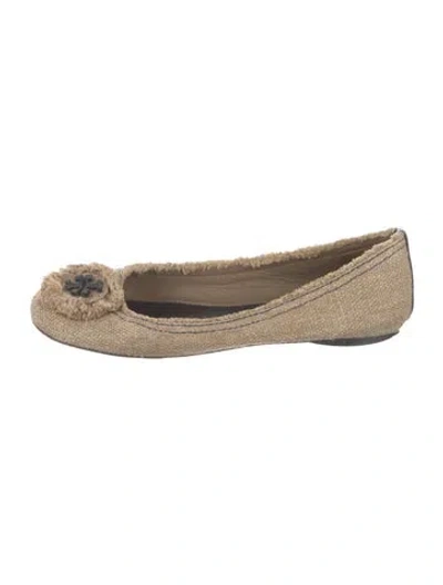 Pre-owned Tory Burch Ballet Flats In Neutral