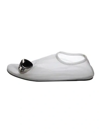 Pre-owned Tory Burch Ballet Flats In Silver