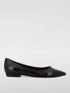Tory Burch Leather Ballerinas With Patent Leather Profile In Black