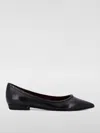 Tory Burch Double T Buckle Pointed-toe Flat In Schwarz