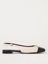 Tory Burch Ballerine Cap-toe In Pelle Avorio Donna In White