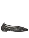 Tory Burch Ballet Flats With Shimmering Rhinestones In Black