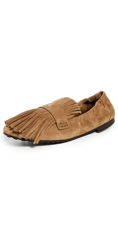 Tory Burch Ballet Fringe Loafers Wild Tobacco In Brown