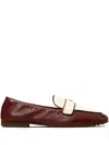 Tory Burch Ballet Logo-plaque Leather Loafers In Red