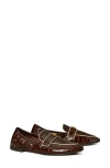 Tory Burch Ballet Loafer In Brown Croc/new Cream