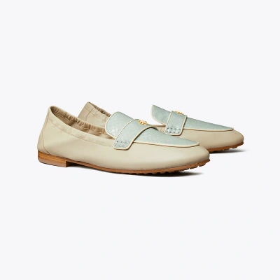 Tory Burch Ballet Loafer In Light Khaki/blue Celadon/new Cream