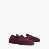 Tory Burch Logo-plaque Suede Loafers In Purple