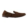 Tory Burch Suede Ballet Loafers In Brown