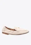 Tory Burch Ballet Nappa Leather Loafers In Beige
