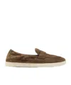 Tory Burch Brown Loafers With Logo Plaque On The Front And Slip-on Design In Green