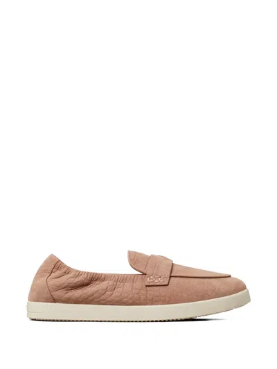 Tory Burch Ballet Sport Embossed Nubuck Loafers In Pink