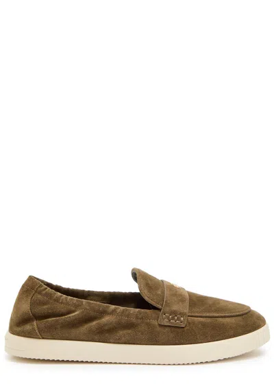 Tory Burch Ballet Sport Suede Loafers In Green