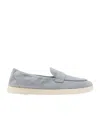 Tory Burch Light Blue Loafers With Logo Plaque On The Front And Slip-on Design In Suede Woman In Blue