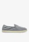 Tory Burch Light Blue Loafers With Logo Plaque On The Front And Slip-on Design In Suede Woman