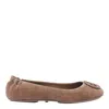 Tory Burch Claire Logo-plaque Ballerina Flats In Beige