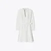 Tory Burch Balloon Sleeve Cotton Tunic Dress In White