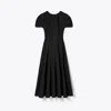 Tory Burch Balloon Sleeve Linen Dress In Black