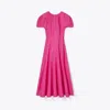 Tory Burch Balloon Sleeve Linen Dress In Multi