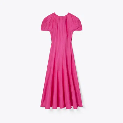 Tory Burch Balloon Sleeve Linen Dress In Multi