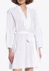Tory Burch Balloon Sleeve Cotton Tunic Dress In White