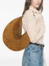 Tory Burch Balloon T-monogram Suede Shoulder Bag In Brown